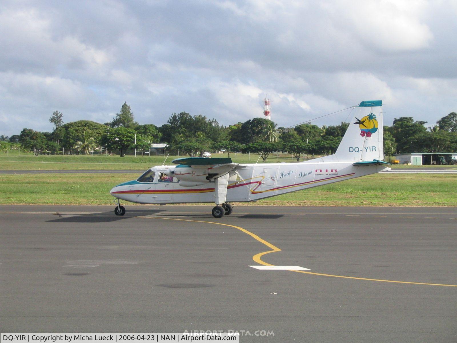 DQ-YIR, 1977 Britten-Norman BN-2A-8 Islander C/N 845, Pacific Island Air's BN Islander taxiing to the runway