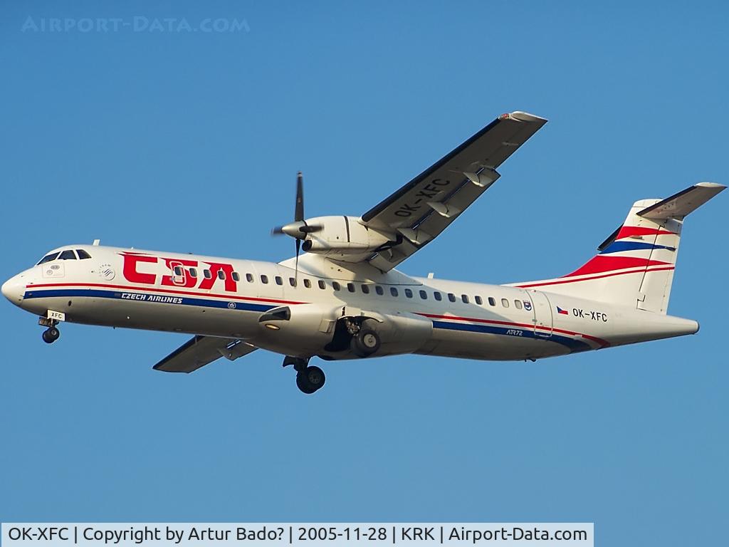 OK-XFC, 1992 ATR 72-202 C/N 299, CSA - ATR 72-200 landing on rwy 25 Krakow - Balice