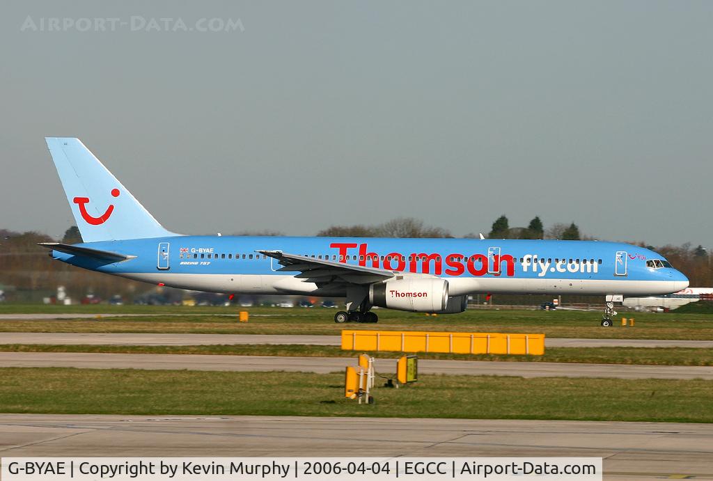 G-BYAE, 1992 Boeing 757-204 C/N 26964, Thomsonfly's 757 starting its take off roll from 06L.