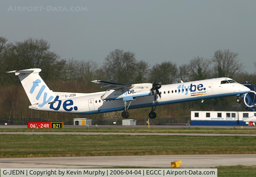 G-JEDN, 2003 De Havilland Canada DHC-8-402Q Dash 8 C/N 4078, Flybe Dash 8 on the up from 06L.