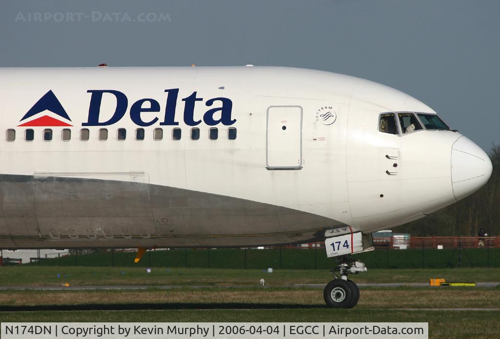 N174DN, 1990 Boeing 767-332 C/N 24802, Close up on this clean looking 767 from Delta.