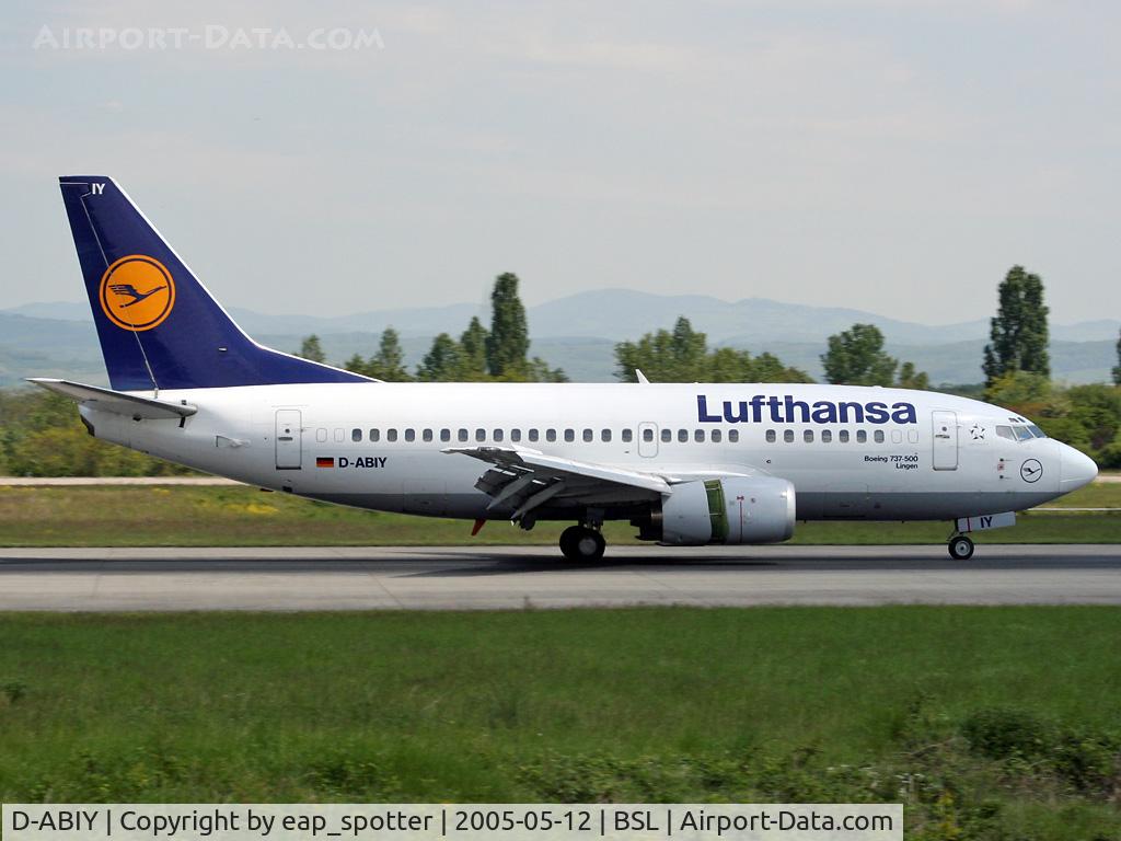 D-ABIY, 1991 Boeing 737-530 C/N 25243, Landing on runway 16 inbound from FRA