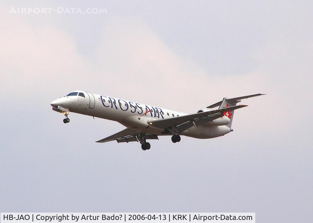 HB-JAO, 2001 Embraer EMB-145LU (ERJ-145LU) C/N 145456, Crossair - landing on rwy 25