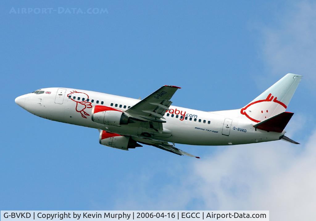 G-BVKD, 1992 Boeing 737-59D C/N 26421, BMI Baby's 737 soaring away from 24L.
