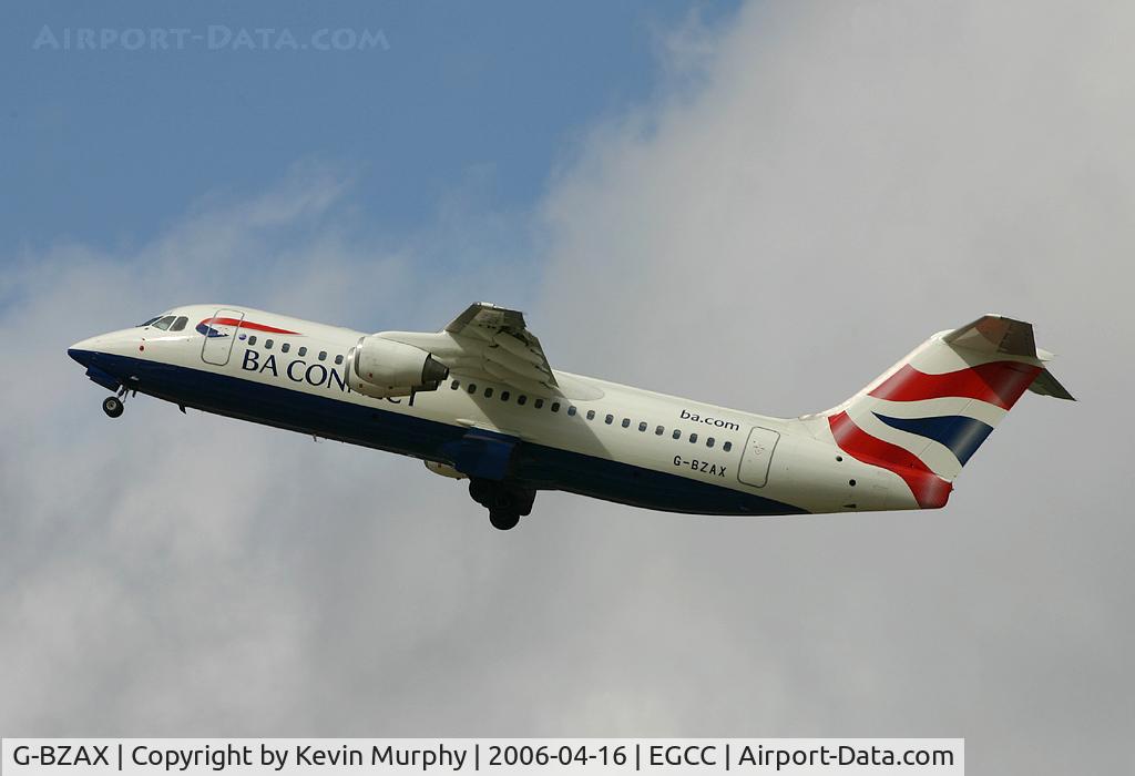 G-BZAX, 1999 British Aerospace Avro 146-RJ100 C/N E3356, BA's 'Connect' livered RJ.