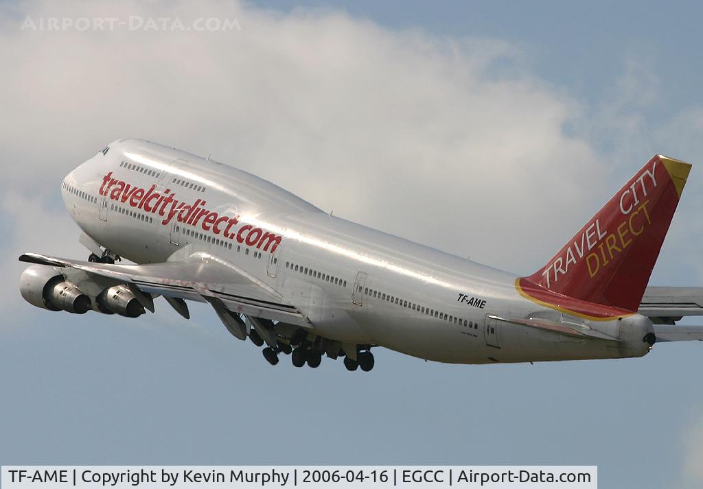 TF-AME, 1984 Boeing 747-312 C/N 23032, Shining in the late afternoon sun.