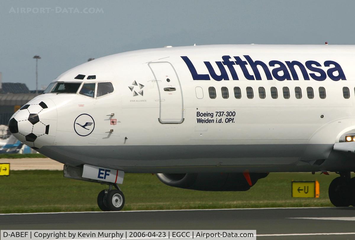 D-ABEF, 1991 Boeing 737-330 C/N 25217, Lufthansa's 737 football nose.