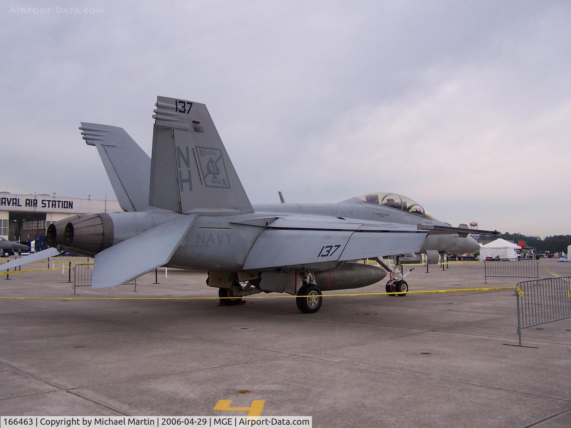 166463, Boeing F/A-18F Super Hornet C/N F098, On Display @ NAS Atlanta Air Show
