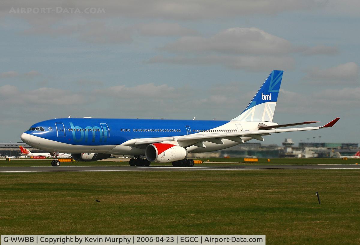 G-WWBB, 2001 Airbus A330-243 C/N 404, BMI A.330 dashing down 24L.