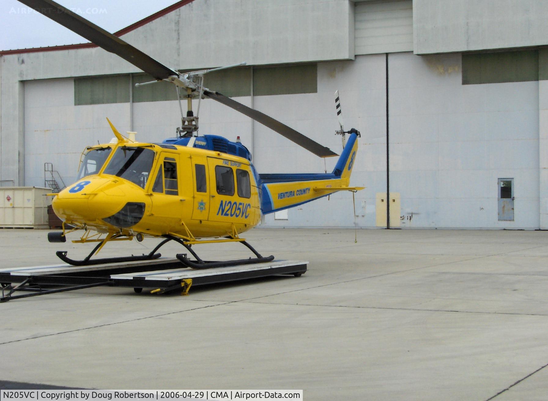 N205VC, 1969 Bell 205A-1 C/N 30066, 1969 Bell 205A-1, one 1,400 shp Avco Lycoming T5313A Turboshaft derated to 1,250 shp for takeoff, Ventura County Sheriff's Dept. #8