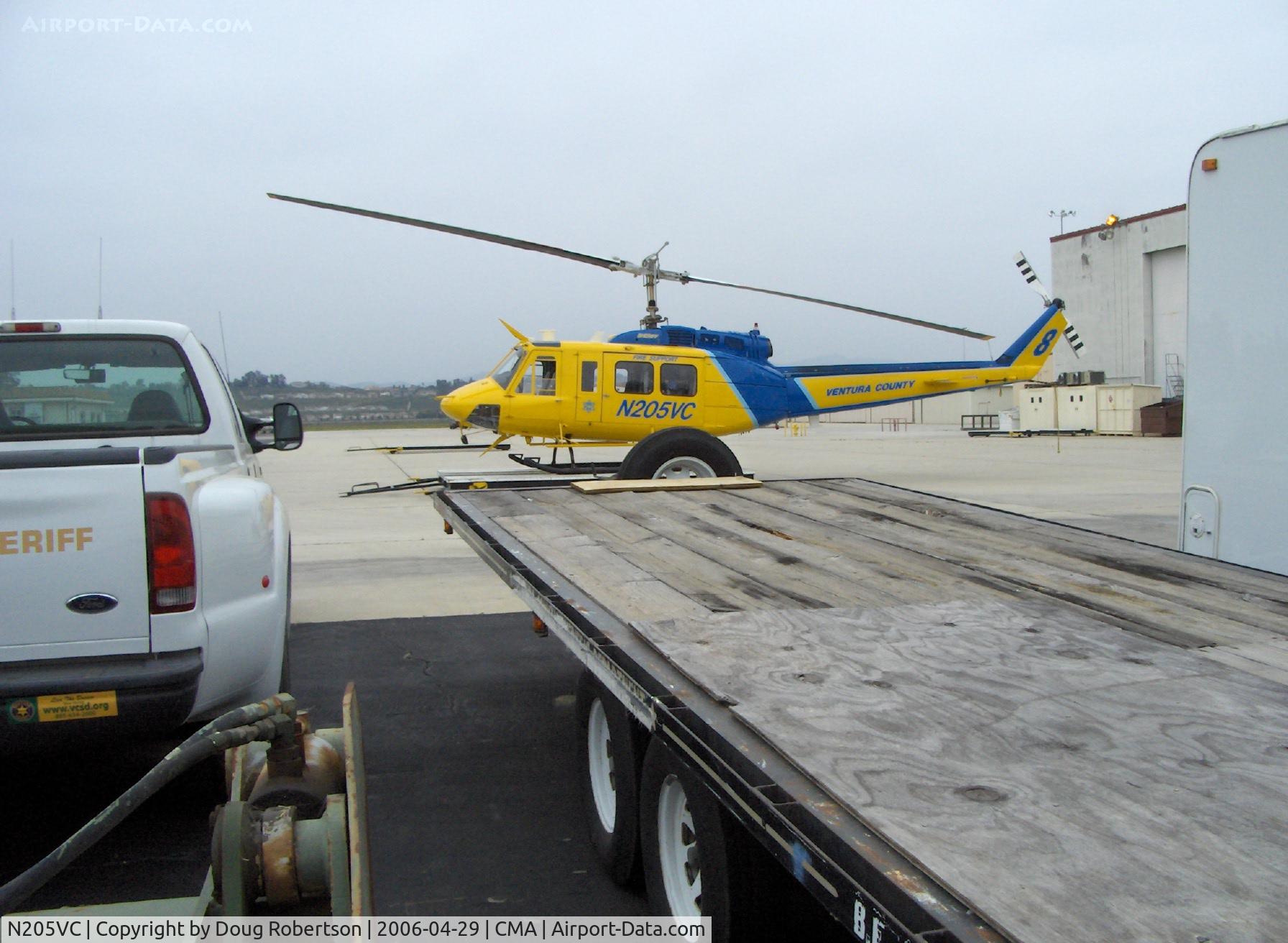 N205VC, 1969 Bell 205A-1 C/N 30066, 1969 Bell 205A-1, one 1,400 shp Avco Lycoming T5313A Turboshaft derated to 1,250 shp for takeoff, Ventura County Sheriff's Dept. #8