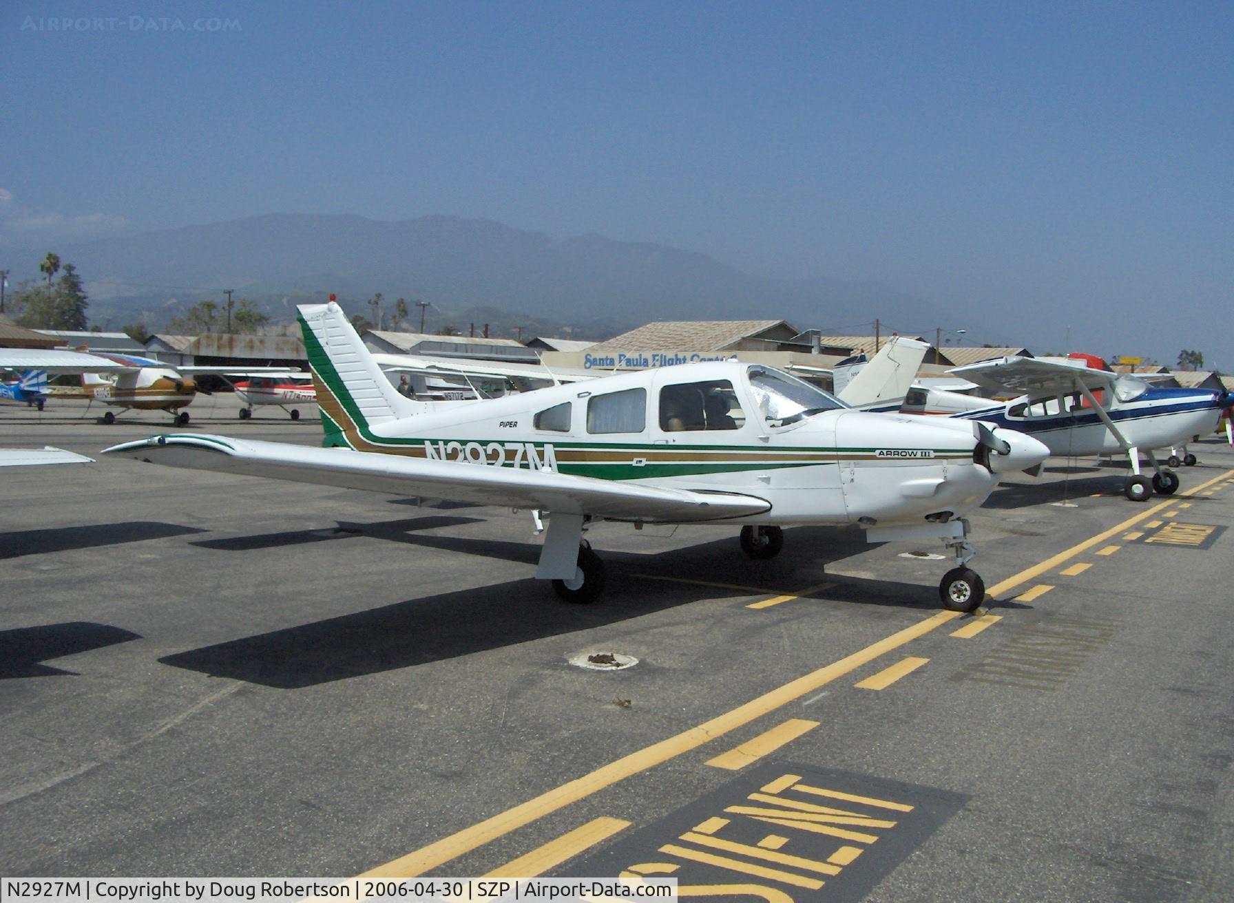 N2927M, 1977 Piper PA-28R-201 Cherokee Arrow III C/N 28R-7837106, 1977 Piper PA-28R-201 ARROW III, Lycoming IO-360-C1C 200 Hp, tapered long wing, 72 gallons