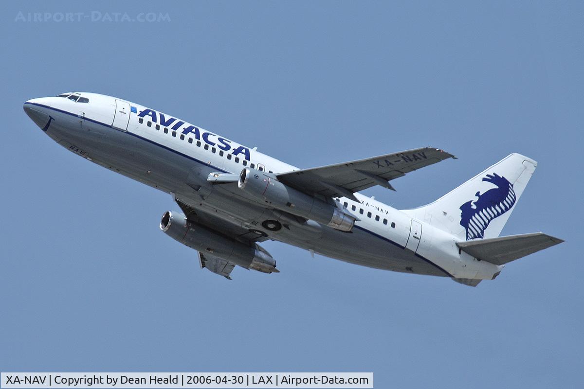 XA-NAV, 1986 Boeing 737-219 C/N 23472, Aviacsa XA-NAV (FLT CHP791) climbing out from RWY 25R enroute to General Mariano Escobedo Int'l (MMMY)-Monterrey, Mexico.