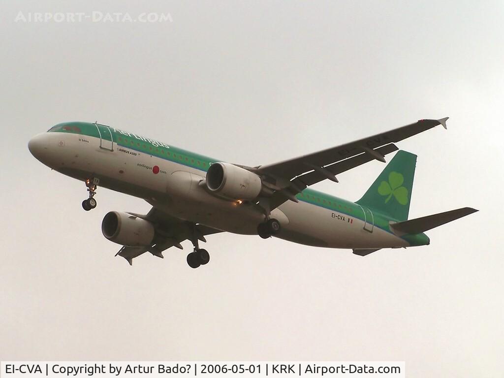 EI-CVA, 2000 Airbus A320-214 C/N 1242, landing on rw 25 - Aer Lingus Airbus A320