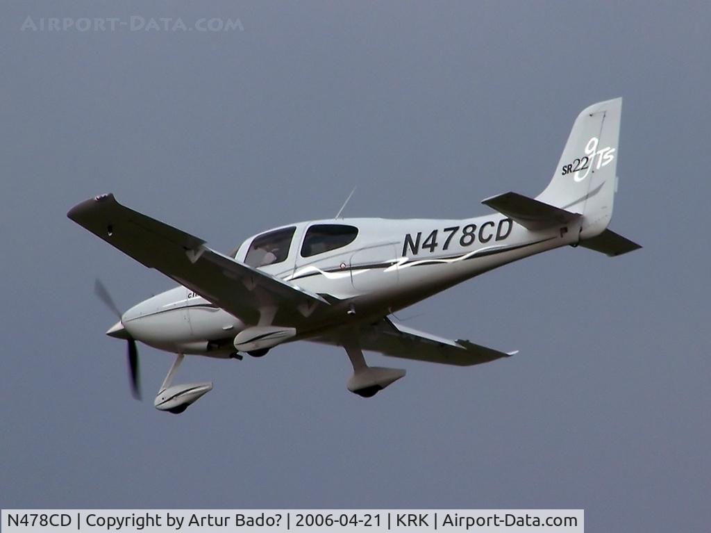 N478CD, 2005 Cirrus SR22 C/N 1577, landing on rwy 25