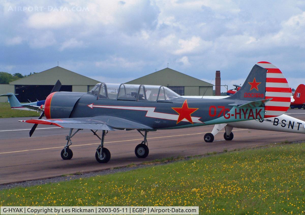 G-HYAK, 1990 Bacau Yak-52 C/N 9011107, IDA Bacau Yakovlev Yak-52
