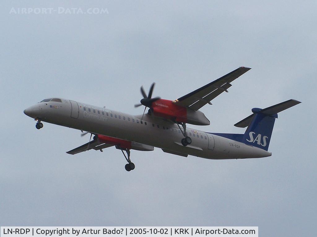 LN-RDP, 1999 De Havilland Canada DHC-8-402Q Dash 8 C/N 4012, SAS - landing on rwy 25