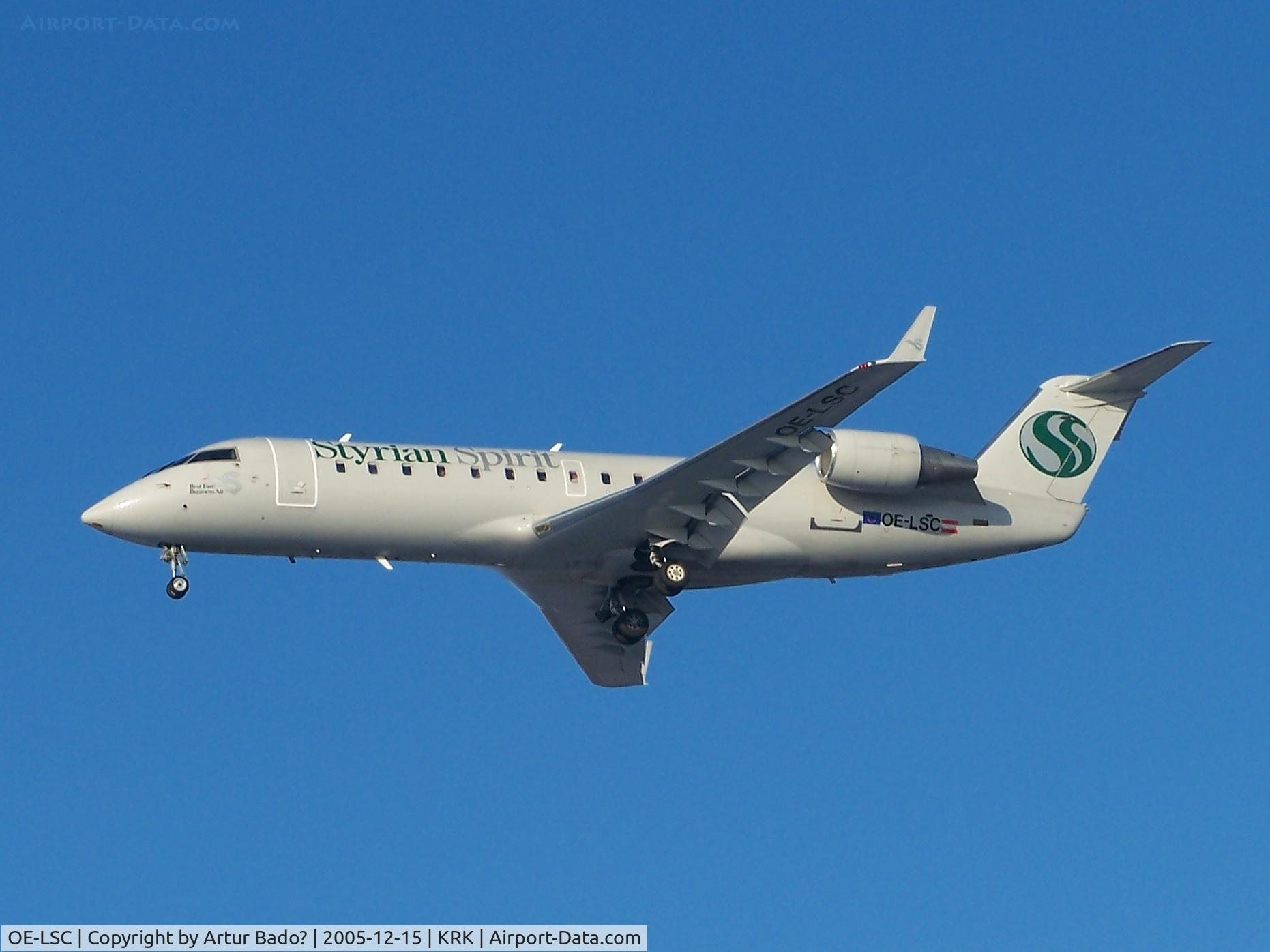 OE-LSC, 1999 Bombardier CRJ-200LR (CL-600-2B19) C/N 7299, Styrian Spirit - landing on rwy 25