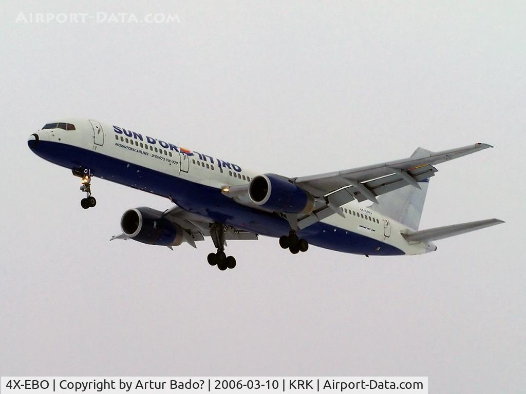 4X-EBO, 1988 Boeing 757-236 C/N 24120, Sun Dor - landing on rwy 25