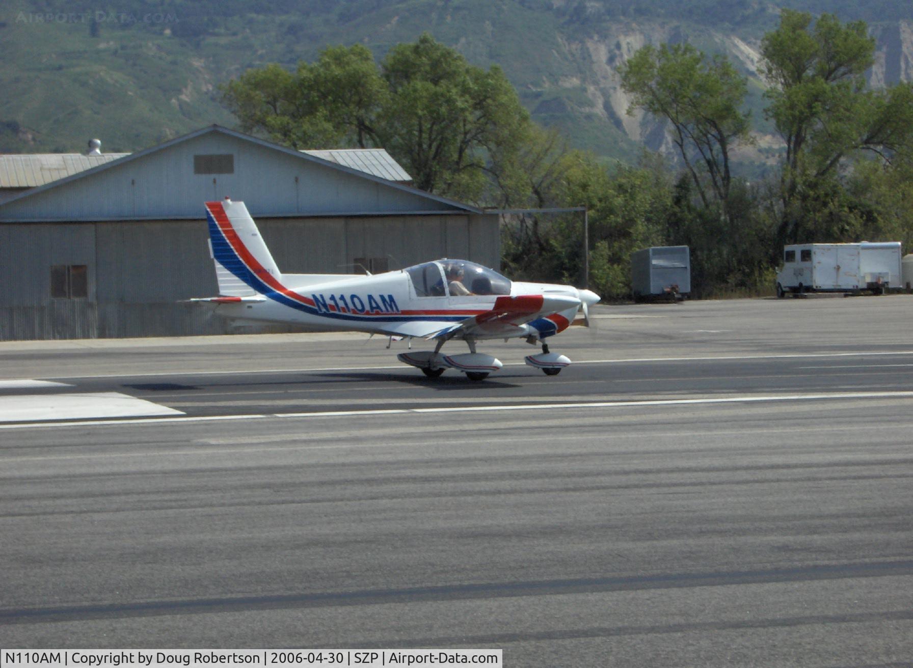 N110AM, 1996 Zlin Z-242L C/N 0727, 1996 Moravan Zlin Z242L, Lycoming AEIO-360-B 200 Hp, takeoff roll runway 22