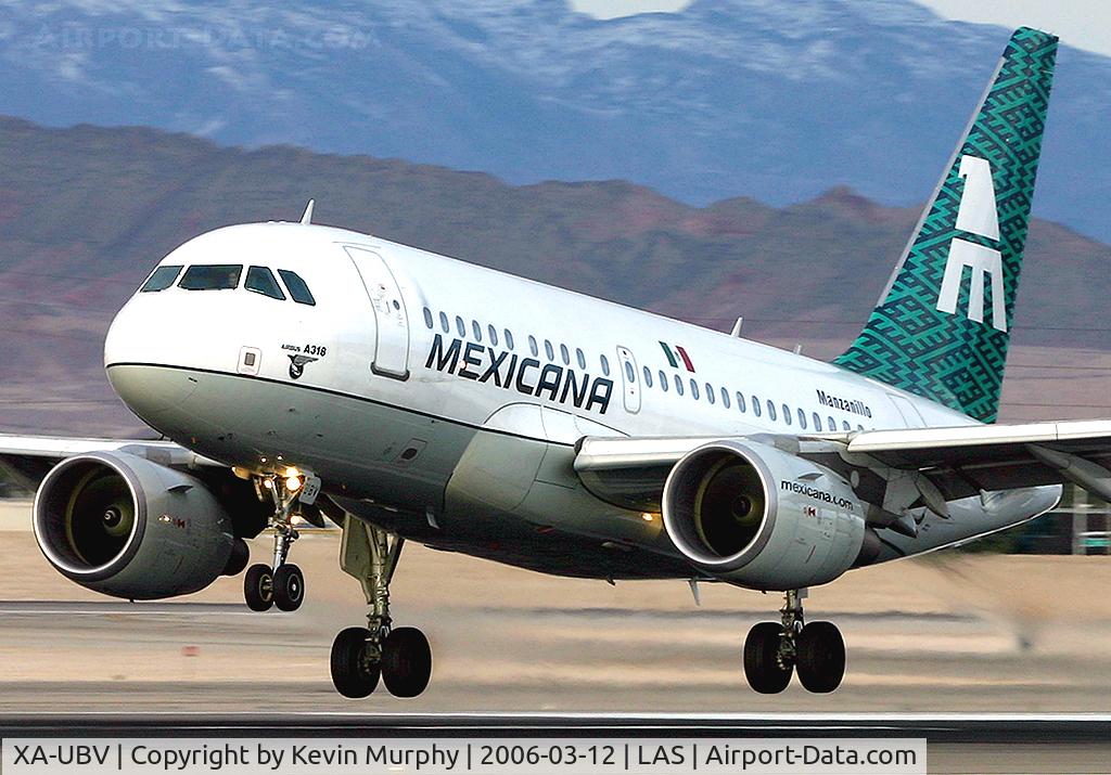 XA-UBV, 2005 Airbus A318-111 C/N 2394, Mexicana's little bus touching down in Vegas.