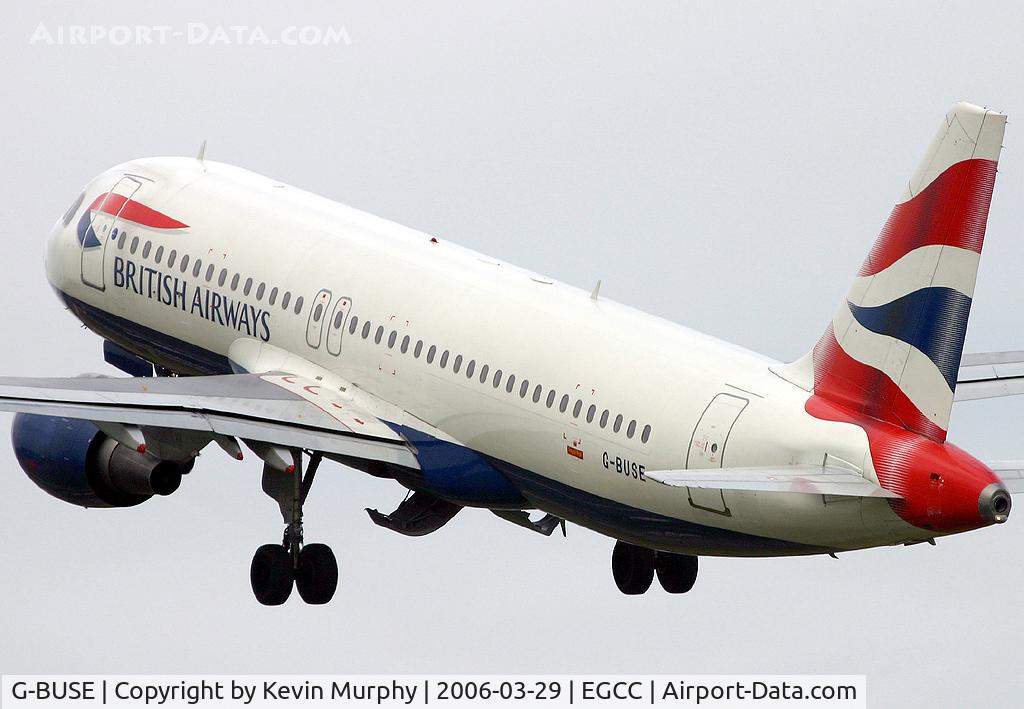 G-BUSE, 1988 Airbus A320-111 C/N 017, Vanishing off into the gloom.