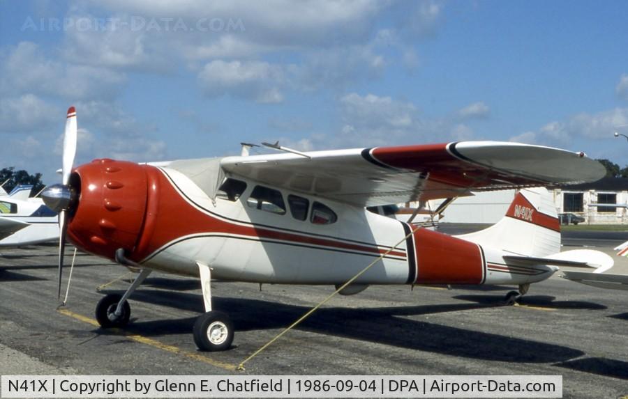 N41X, 1952 Cessna 195A C/N 7775, Tied down for a visit