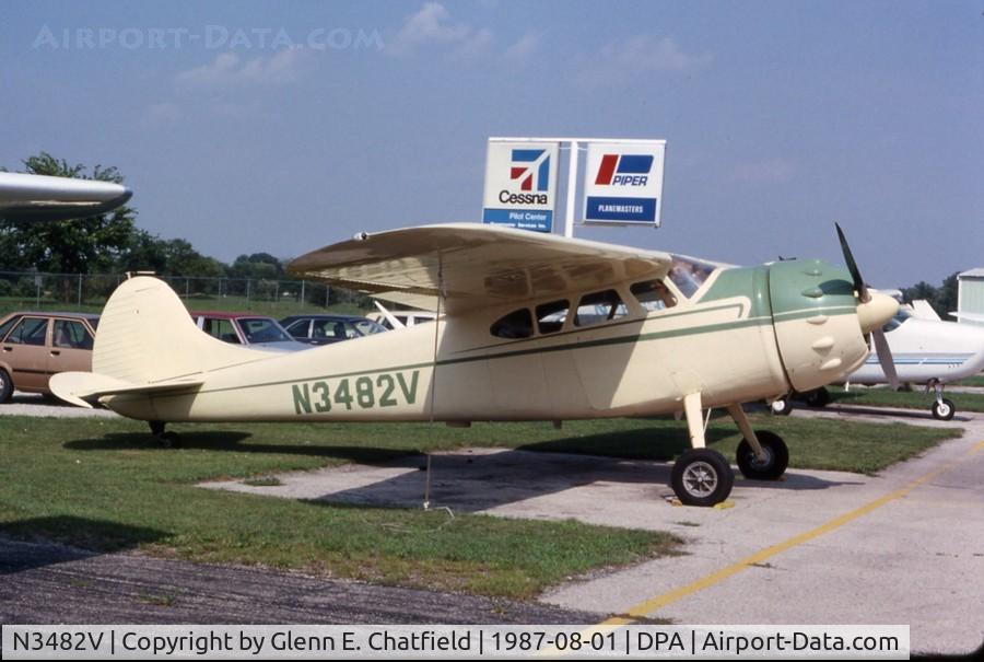N3482V, 1948 Cessna 195 C/N 7182, Parked on the ramp