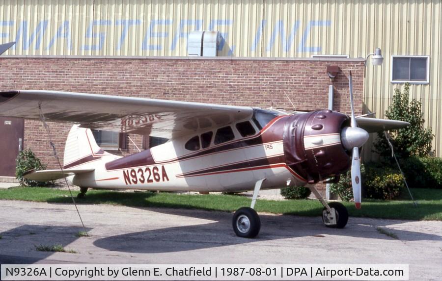 N9326A, 1949 Cessna 195 C/N 7405, In town for a visit