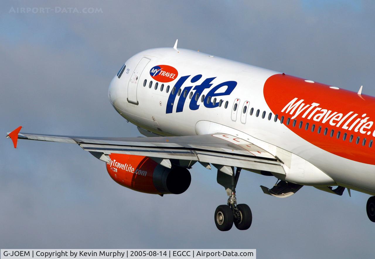 G-JOEM, 1993 Airbus A320-231 C/N 449, Take off close up from 24L.