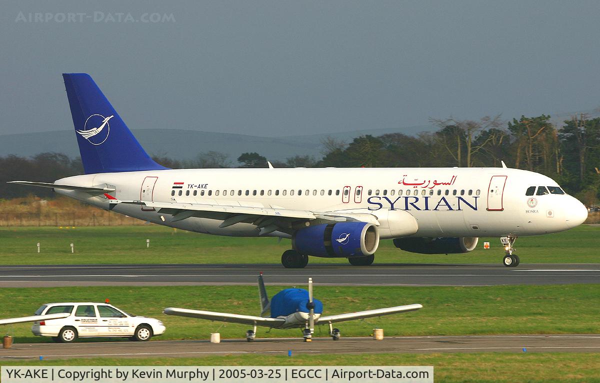 YK-AKE, 1999 Airbus A320-232 C/N 1085, Syrian A.320 arriving on 24R.