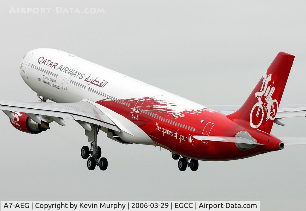 A7-AEG, 2006 Airbus A330-302 C/N 734, Soaring away from 24L.