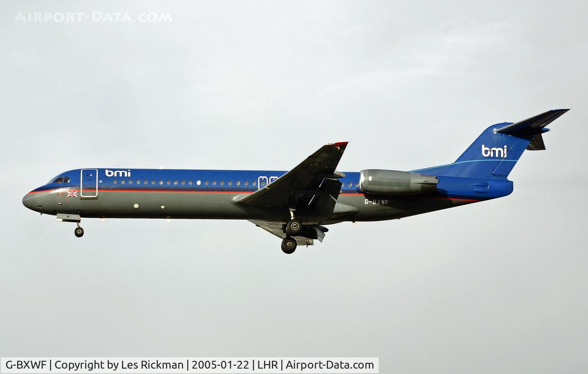 G-BXWF, 1991 Fokker 100 (F-28-0100) C/N 11328, Fokker 100