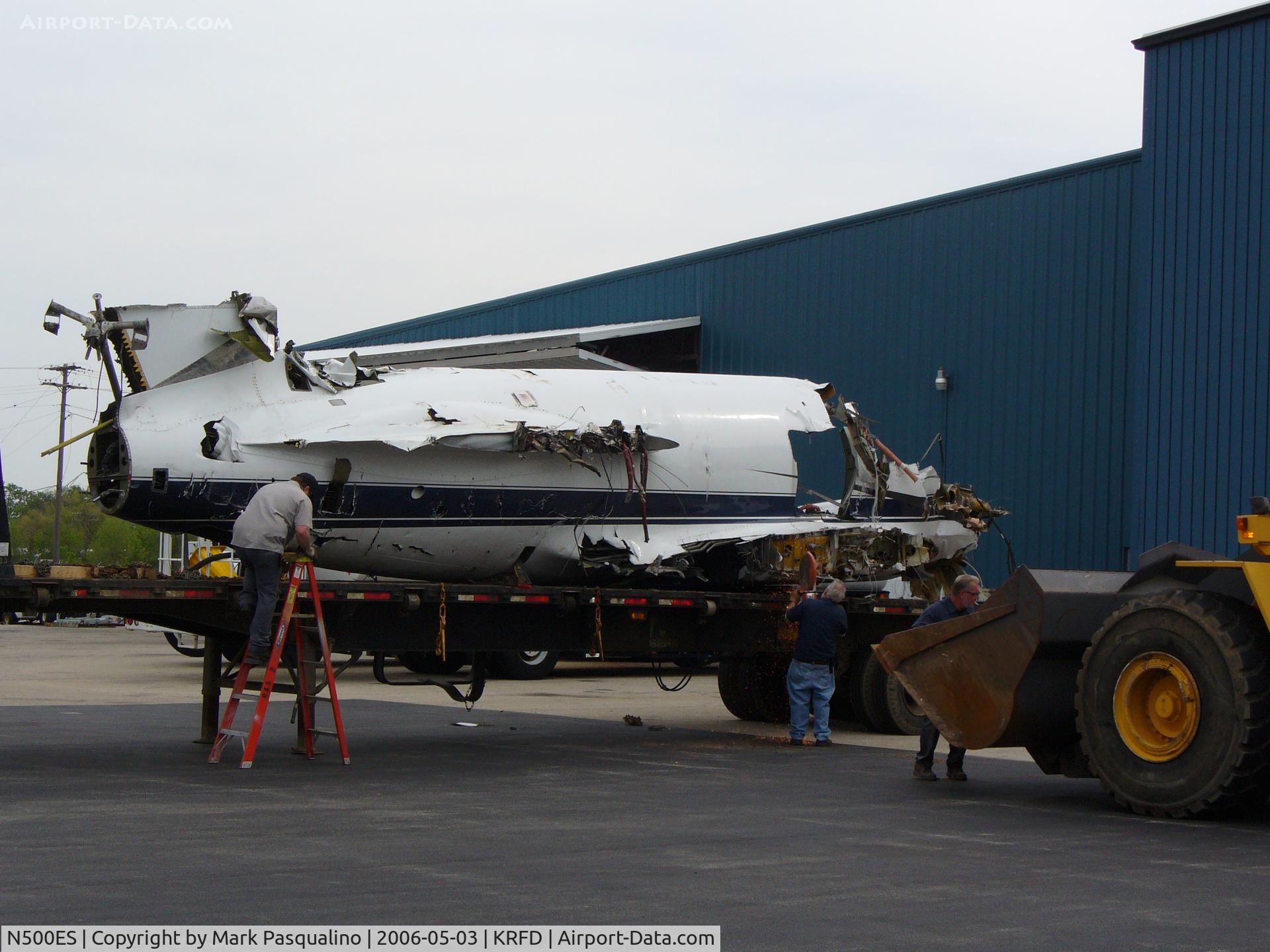 N500ES, 1966 Lockheed L-1329 Jetstar 731 C/N 5075, Last photo of N500ES being hauled off for scrap
