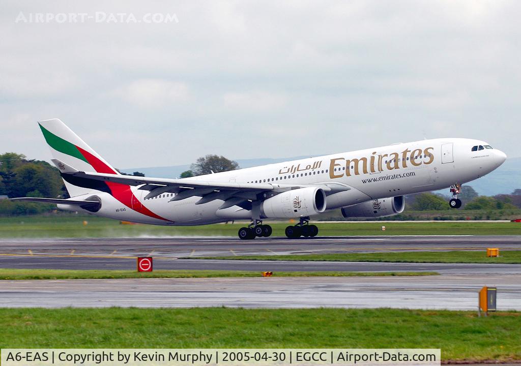 A6-EAS, 2003 Airbus A330-243 C/N 455, Good looking Emirates lifting off from 24R.