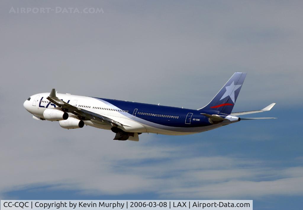 CC-CQC, 2000 Airbus A340-313X C/N 363, Off into the wild blue yonder.