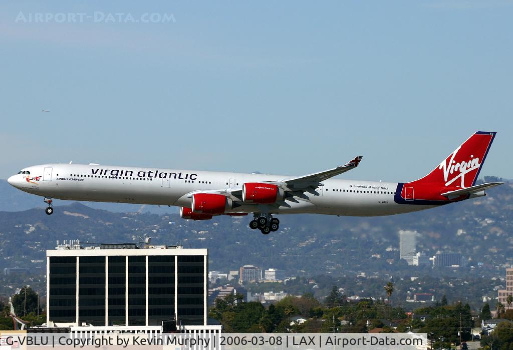 G-VBLU, 2006 Airbus A340-642 C/N 723, Virgins latest A.340 drifting into Los Angeles.