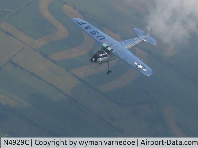 N4929C, 1951 Cessna 195 C/N 7803, inflight