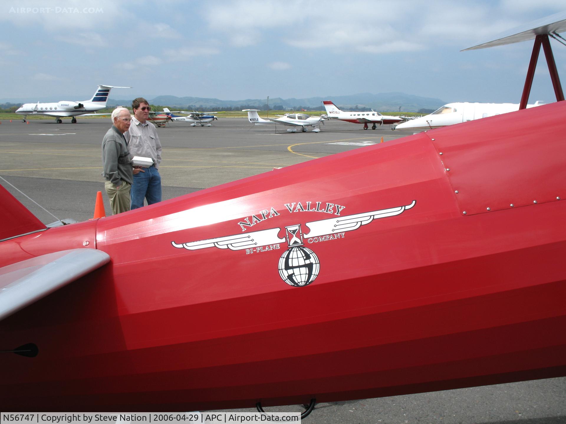 N56747, 1942 Boeing D75N1 C/N 75-4036, Napa Valley Bi-Plane Company titles on 1942 Boeing D75N1 Stearman @ Napa County Airport, CA
