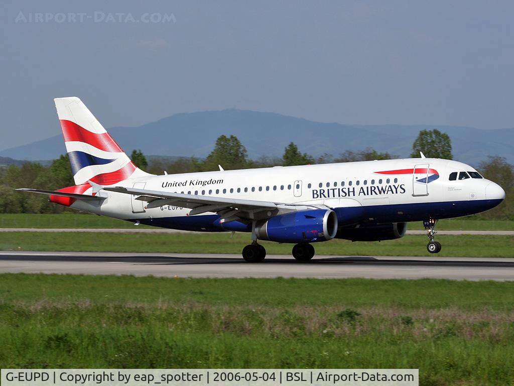 G-EUPD, 1999 Airbus A319-131 C/N 1142, Landing on runway 16 inbound from LHR
