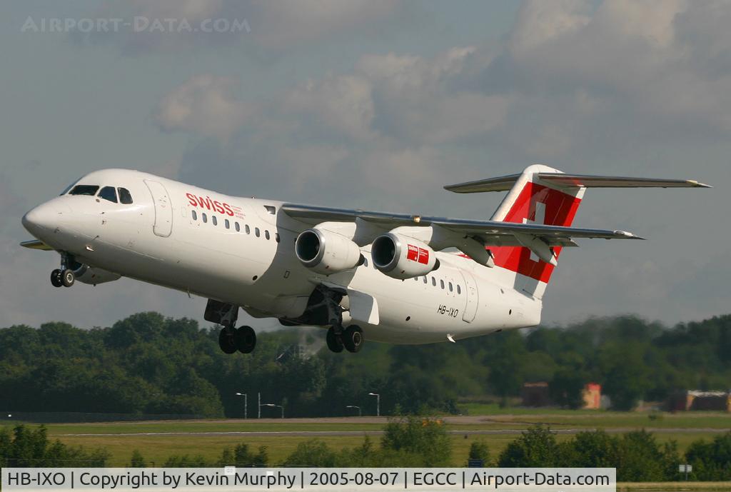 HB-IXO, 1996 British Aerospace Avro 146-RJ100 C/N E3284, Swiss RJ on route back to Switzerland.