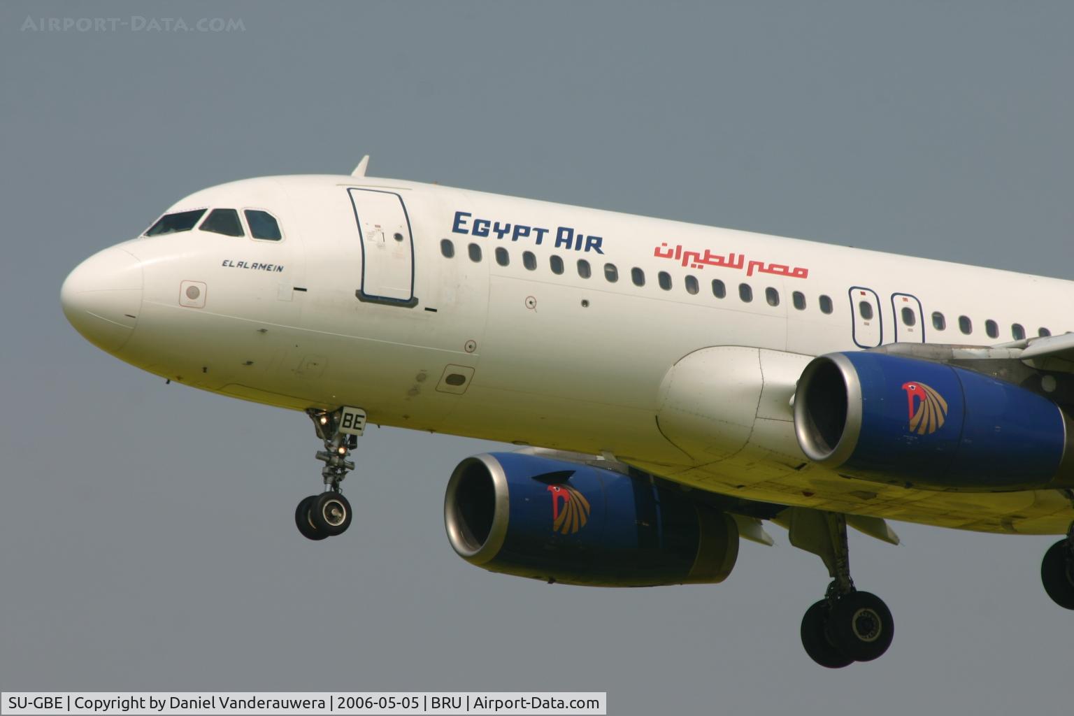 SU-GBE, 1991 Airbus A320-231 C/N 0198, close-up of El Alamein