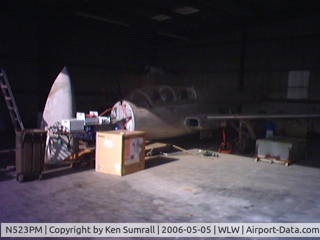 N523PM, 1970 PZL-Mielec TS-11 Iskra C/N 1H0523, TS-11 in it's hangar at Willows airport
