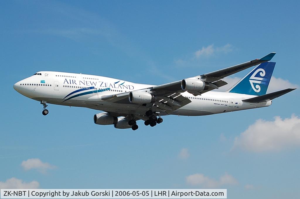 ZK-NBT, 1990 Boeing 747-419 C/N 24855, I captuerd this plane at LHR
