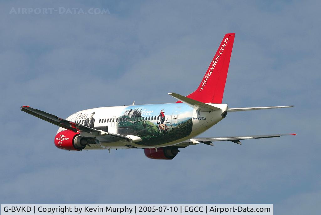 G-BVKD, 1992 Boeing 737-59D C/N 26421, Rear view of the Welsh logo jet.