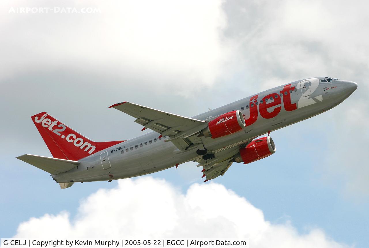G-CELJ, 1986 Boeing 737-330 C/N 23529, Soaring away off 24R.