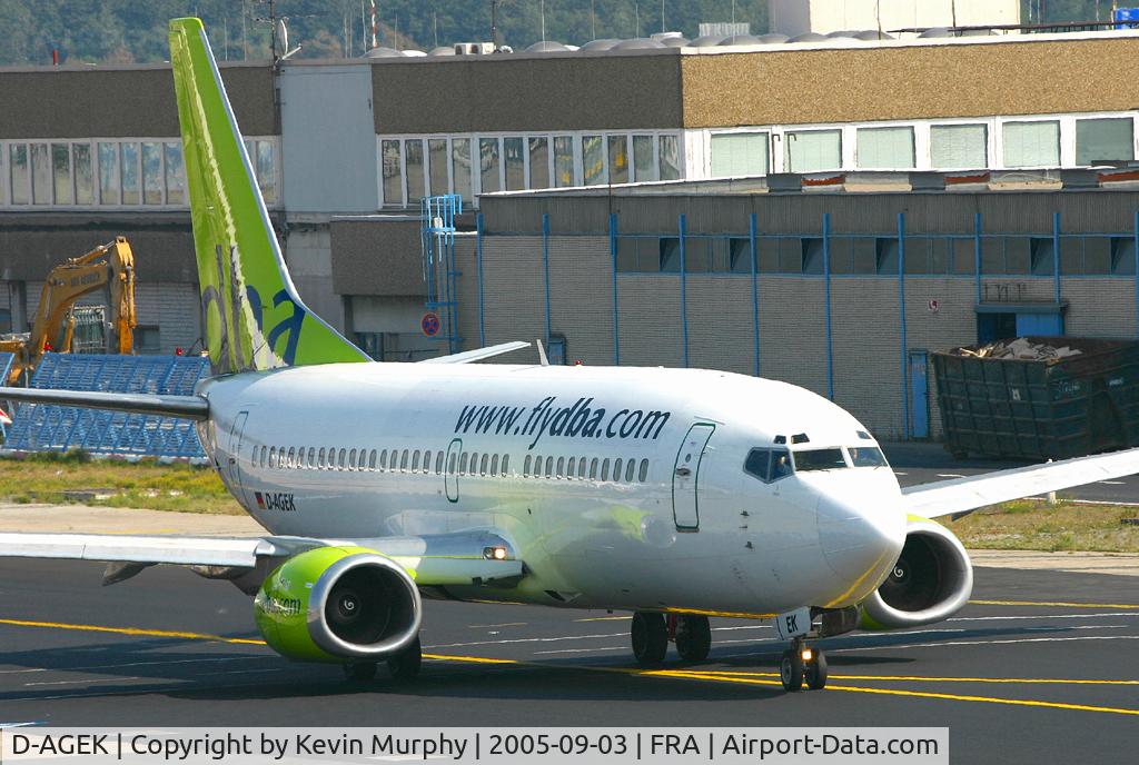 D-AGEK, 1991 Boeing 737-3M8 C/N 25015, Taxi-ing towards the viewing terrace.