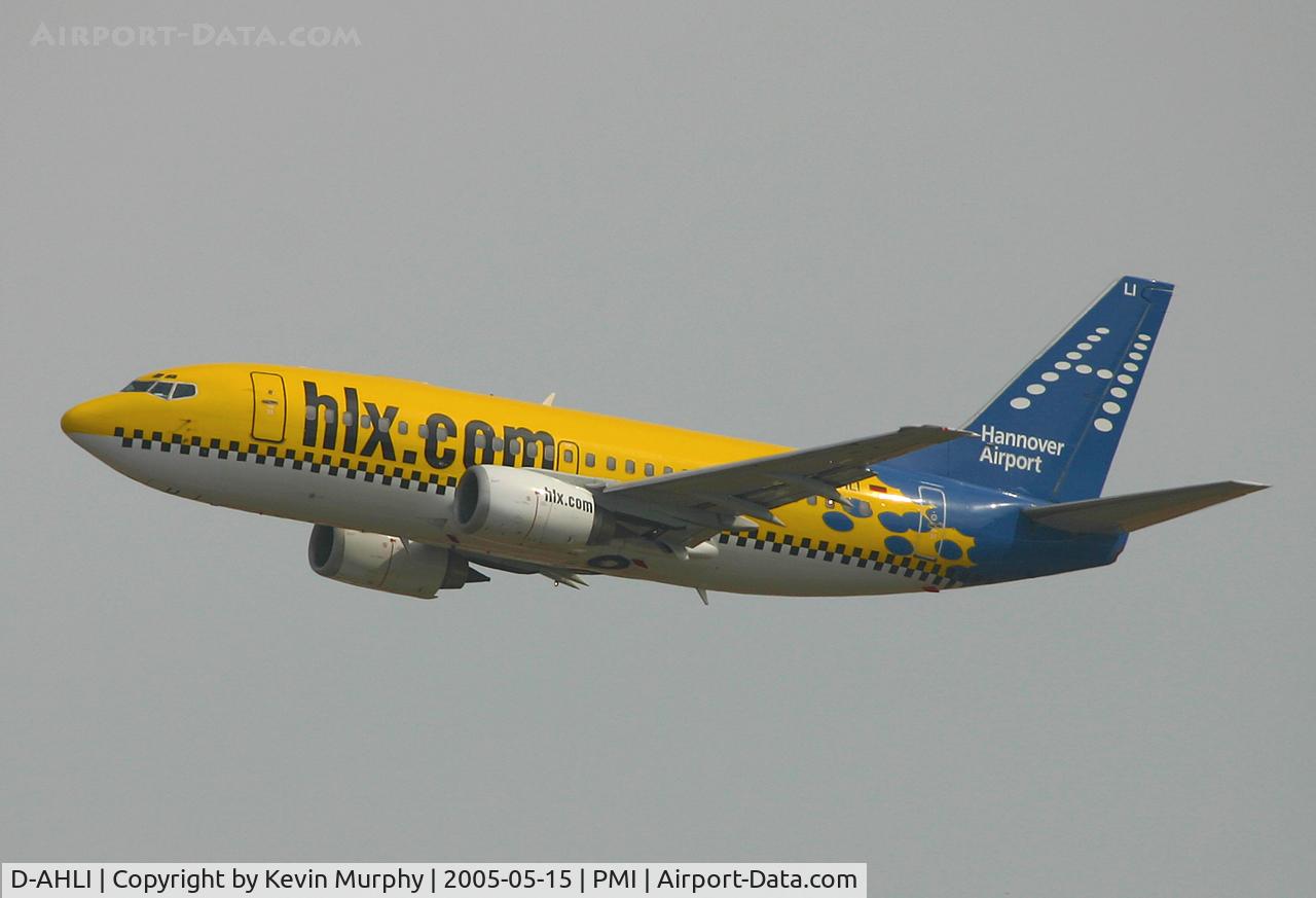 D-AHLI, 1991 Boeing 737-5K5 C/N 25037, HLX logo jet for Hanover Airport.