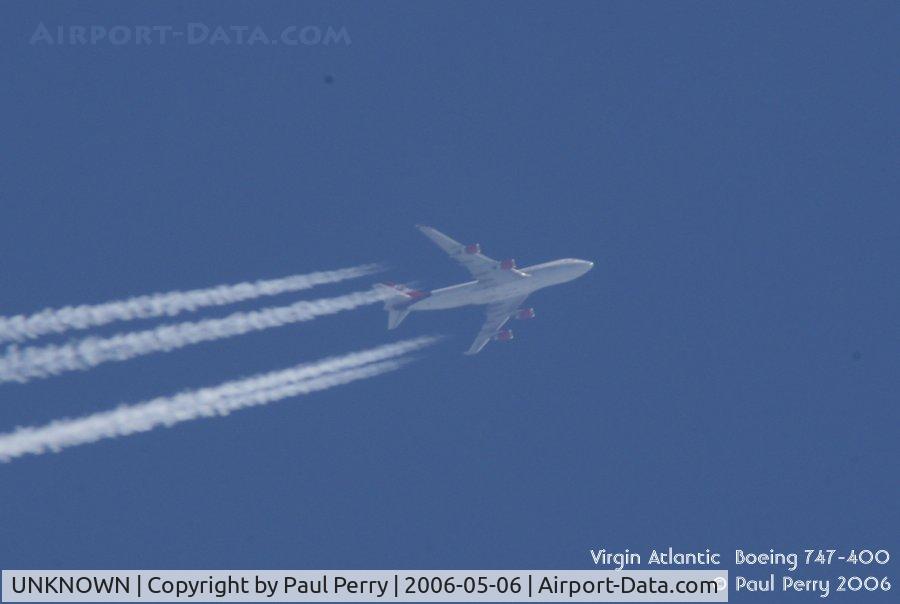 UNKNOWN, Contrails Various C/N Unknown, Coming to America.  Virgin 15 wings her way over North Carolina enroute to KMCO