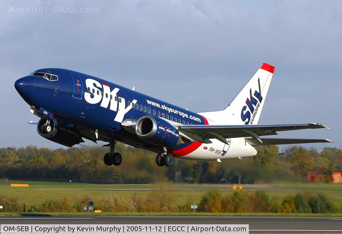 OM-SEB, 1992 Boeing 737-5Y0 C/N 25191, 24L take off in the sun